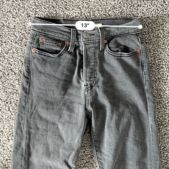 Levi's Wedgie Straight Leg Jeans - Dark Gray Wash - Size 26 - Picture 10 of 11